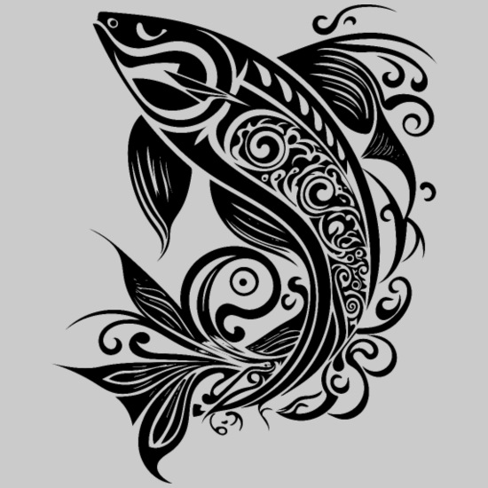 Fish Tribal Tattoo Style Sea Lake River Nature' Unisex Hooded Jacket |  Spreadshirt