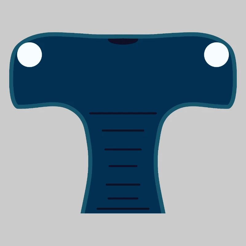 Mitternachtsblauer stilisierter Hammerhai-Kopf