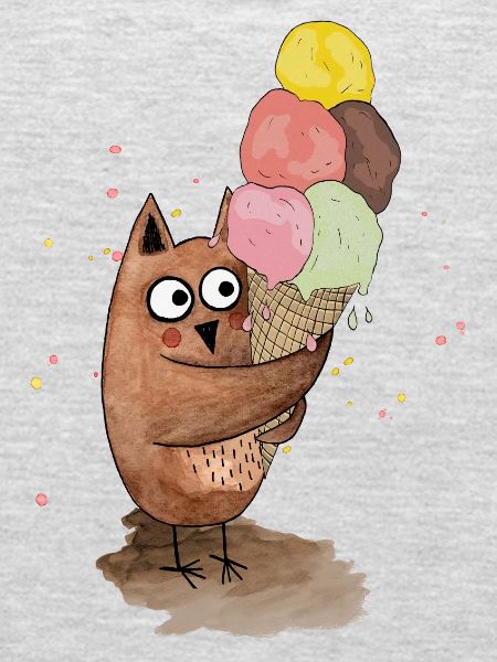 Eule mit riesigem Eis