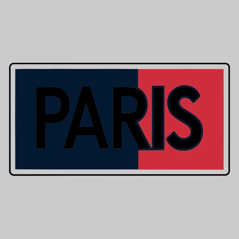 Pariser Flagge Split-Typografie