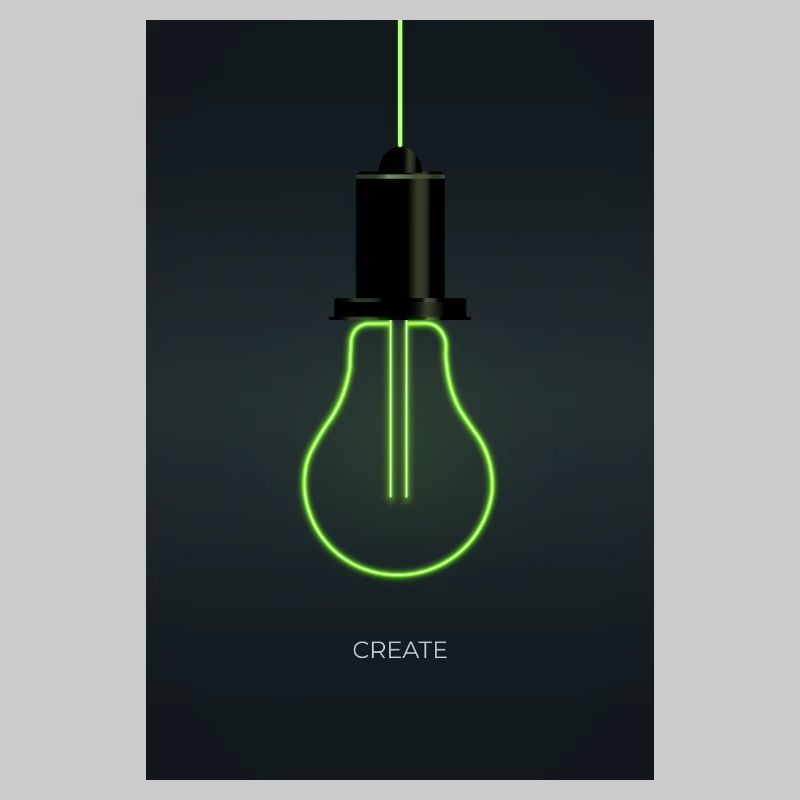 Create – Neon light bulb for creative minds
