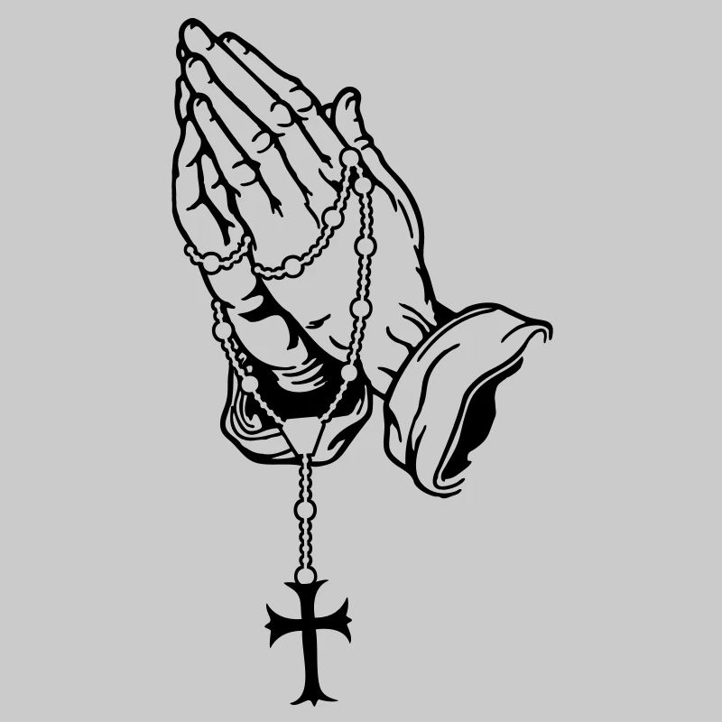Praying Hands mit Rosenkranz Basic