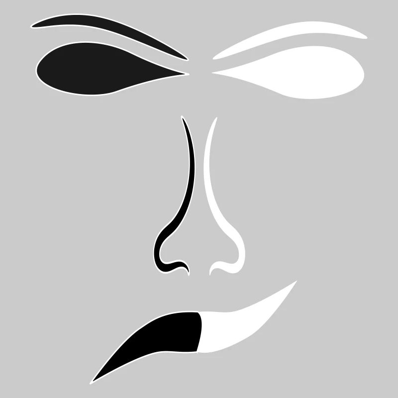 Abstract Face Lines Contrast Mask
