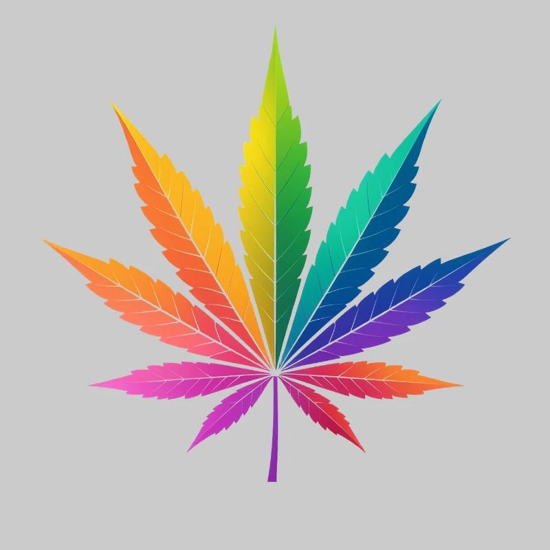 Regenbogen Cannabisblatt Kunst
