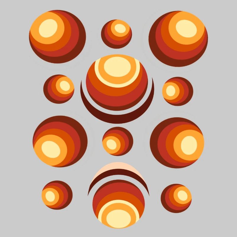 Retro Circle Pattern 70s Crescent