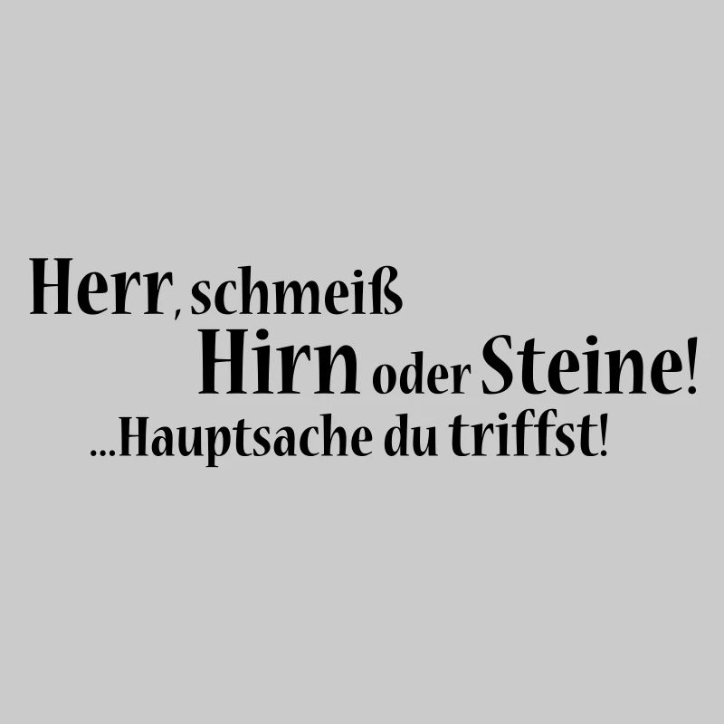 Herr, schmeiß Hirn oder Steine! ...Hauptsache du