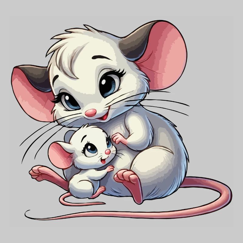 Souris mère avec enfant