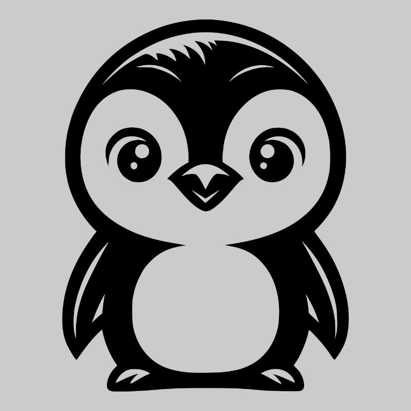 Cute Comic Penguin Drawing