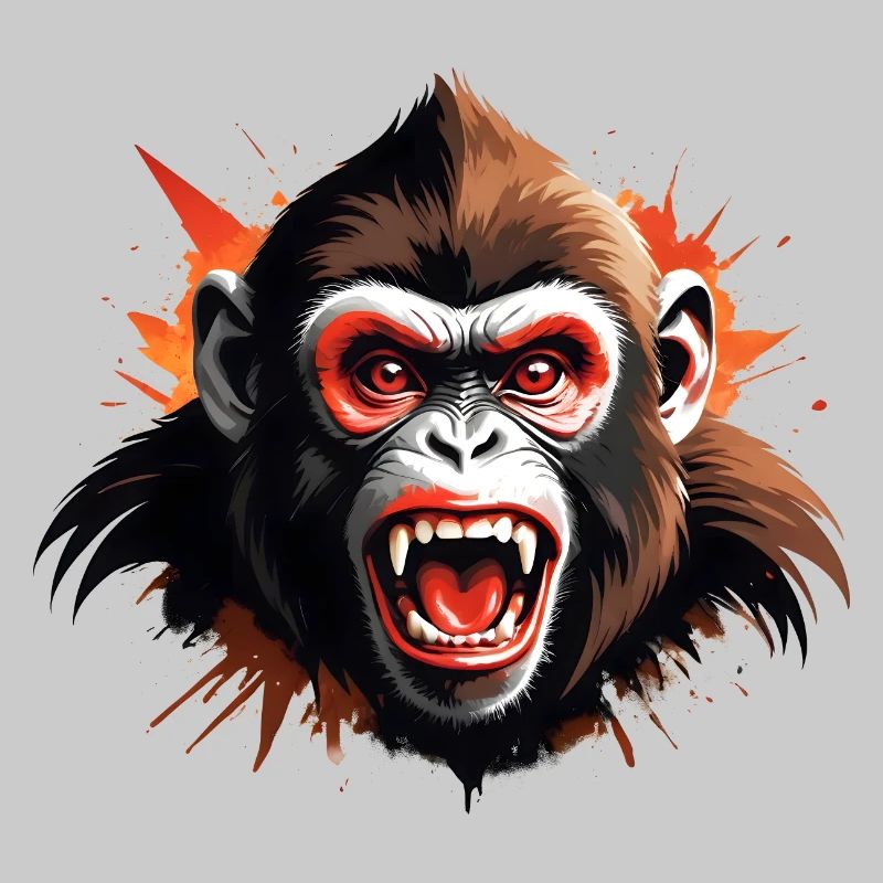 Wilder Affe Schimpanse in lebendiger Illustration