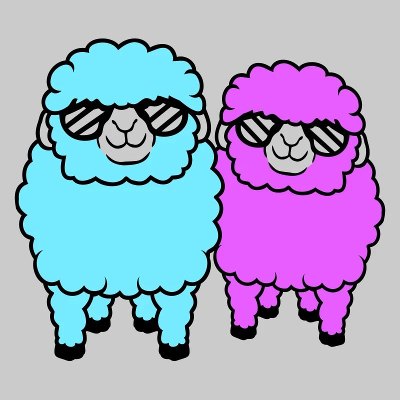 2 Schafe Sonnenbrille Party Schäfchen Team Freunde