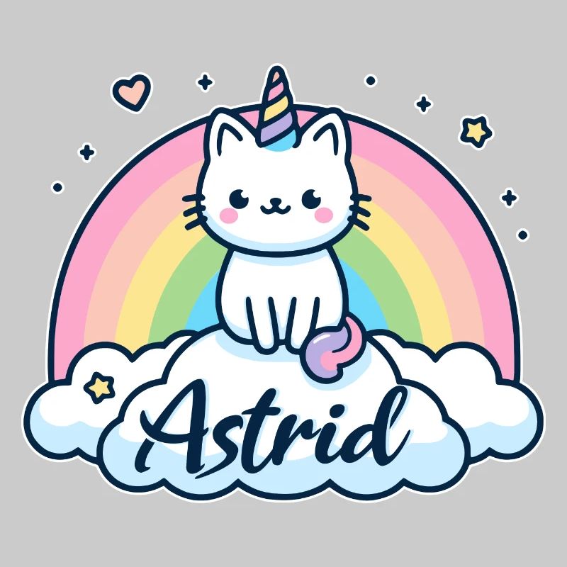 Astrid Nom Prénom Licorne Chat