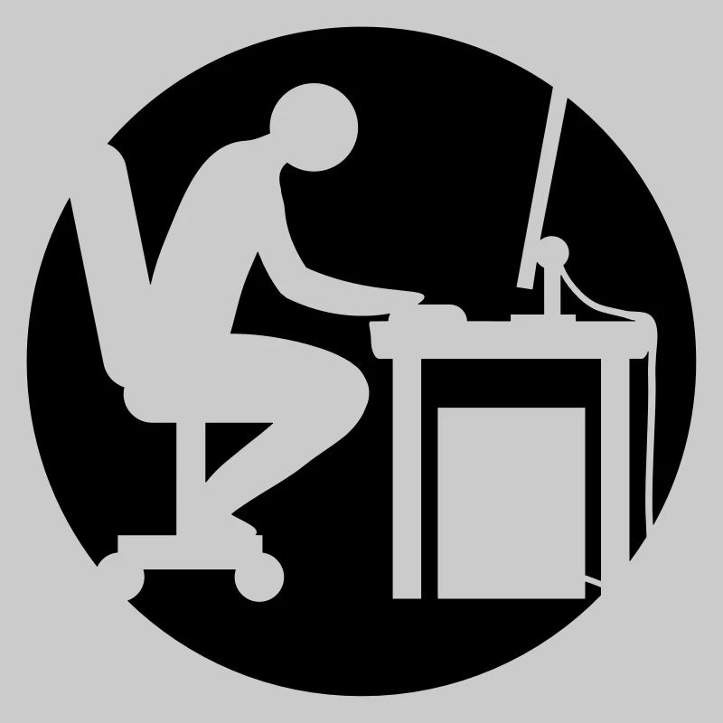 Computer Schreibtisch Nerd Logo