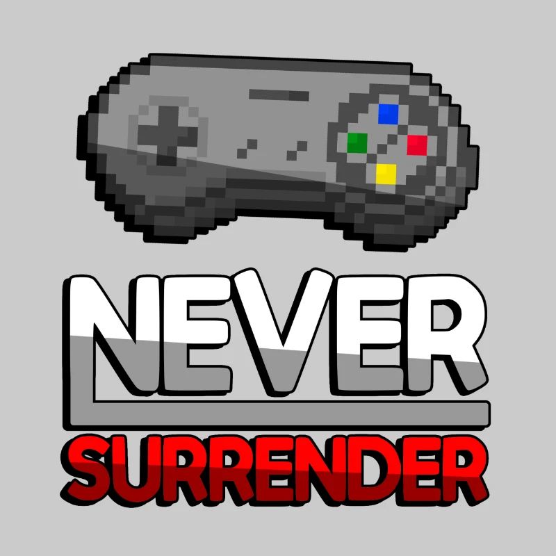 NEVER SURRENDER (Rot) + SNES Controller - Gaming