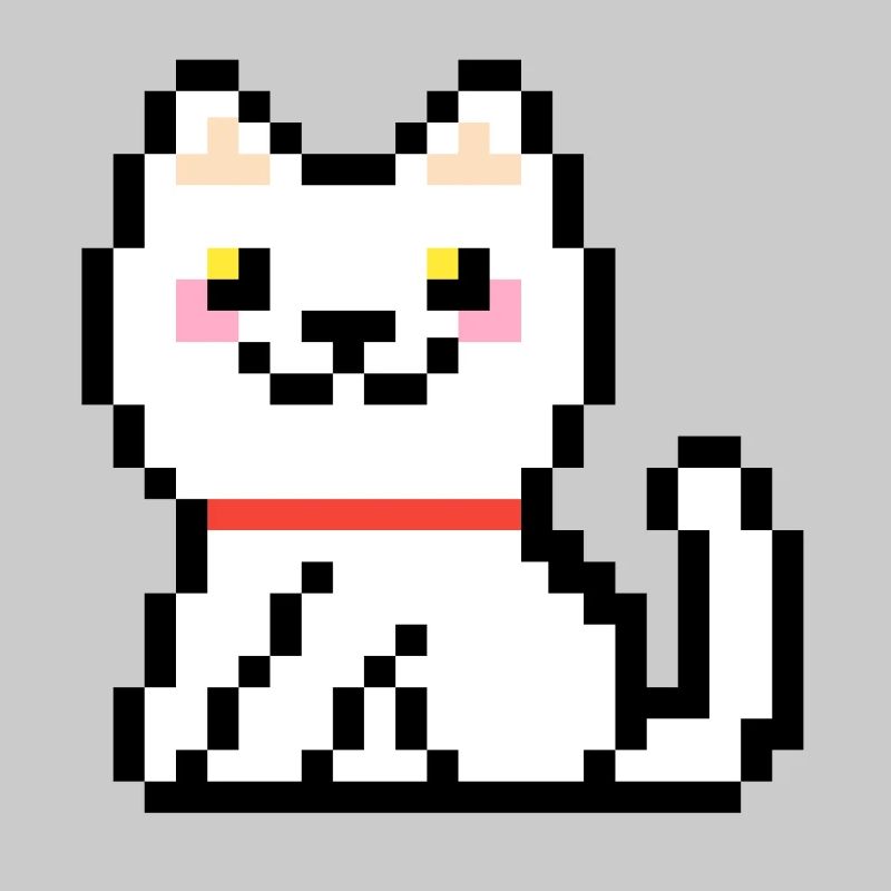 8-BIT WHITE CAT