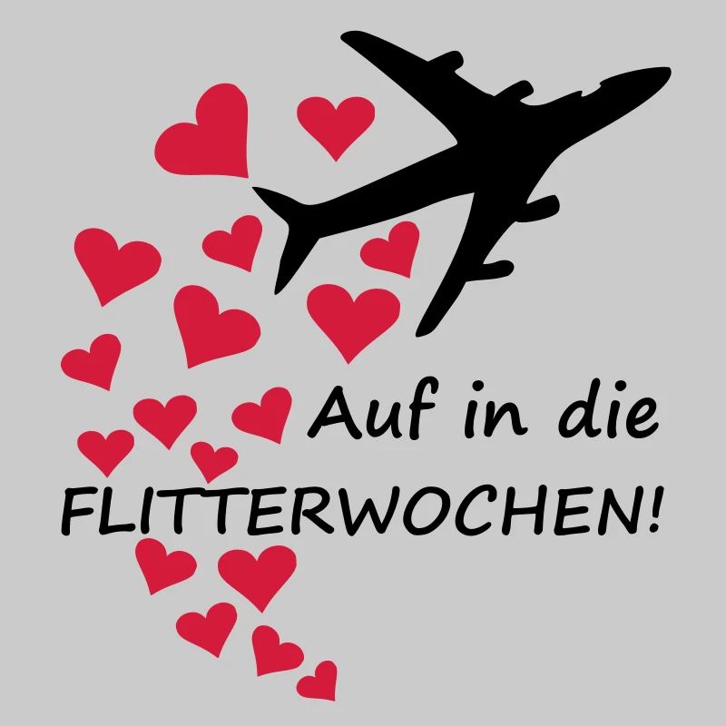 Flitterwochen / Hochzeit - Flugzeug mit Herzen