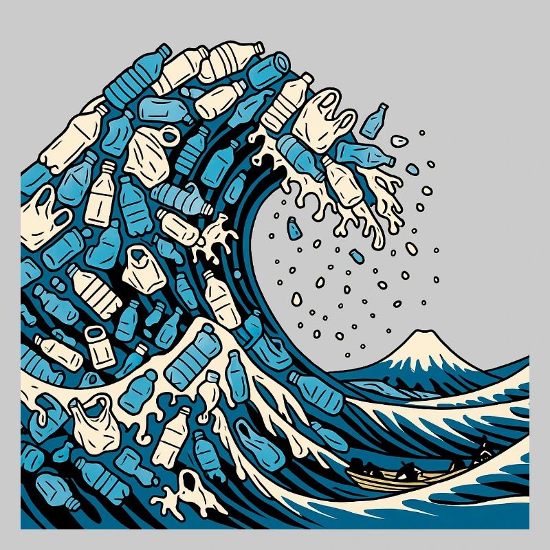 Wave Kanagawa trash vector