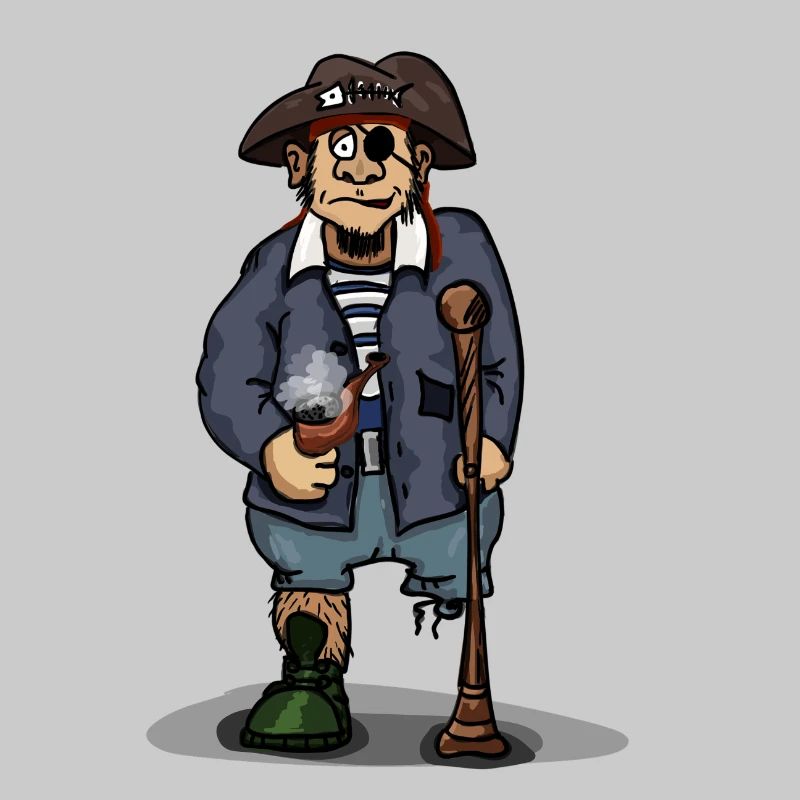 Pirate with wooden leg eye patch gift idea