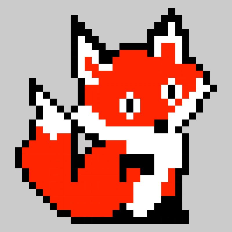 Fox Fox Paw rétro conception de chemise de pixel