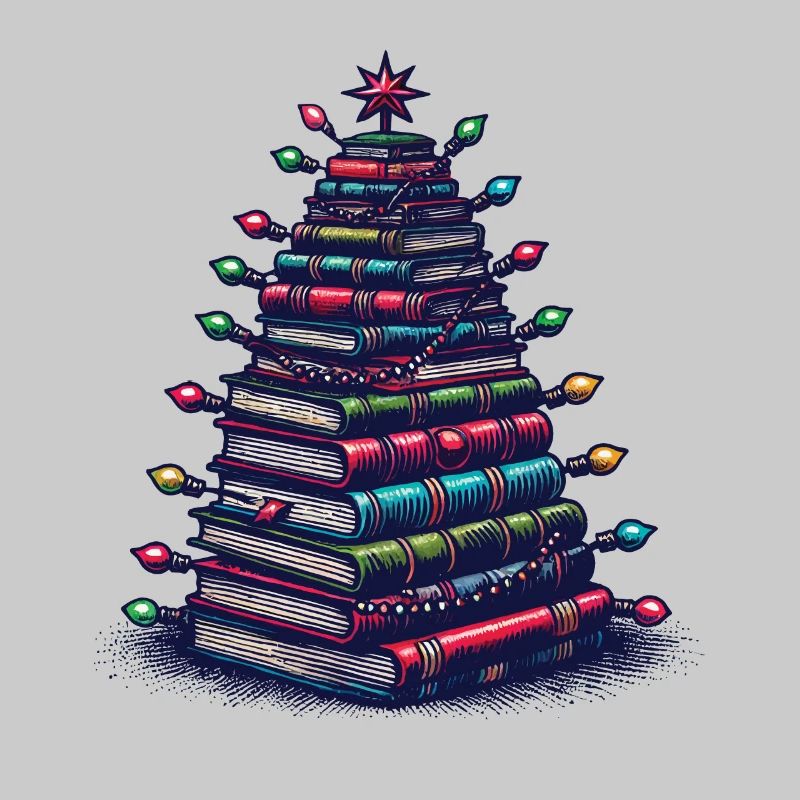 Book Stack Tree for Book Lovers Christmas