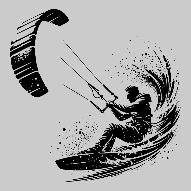 Kite Surfer Splash Éclaboussure d’eau avec cerf-volant