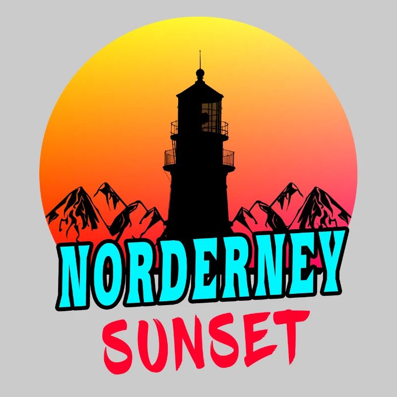 Norderney Sunset Leuchtturm Design / Geschenkidee