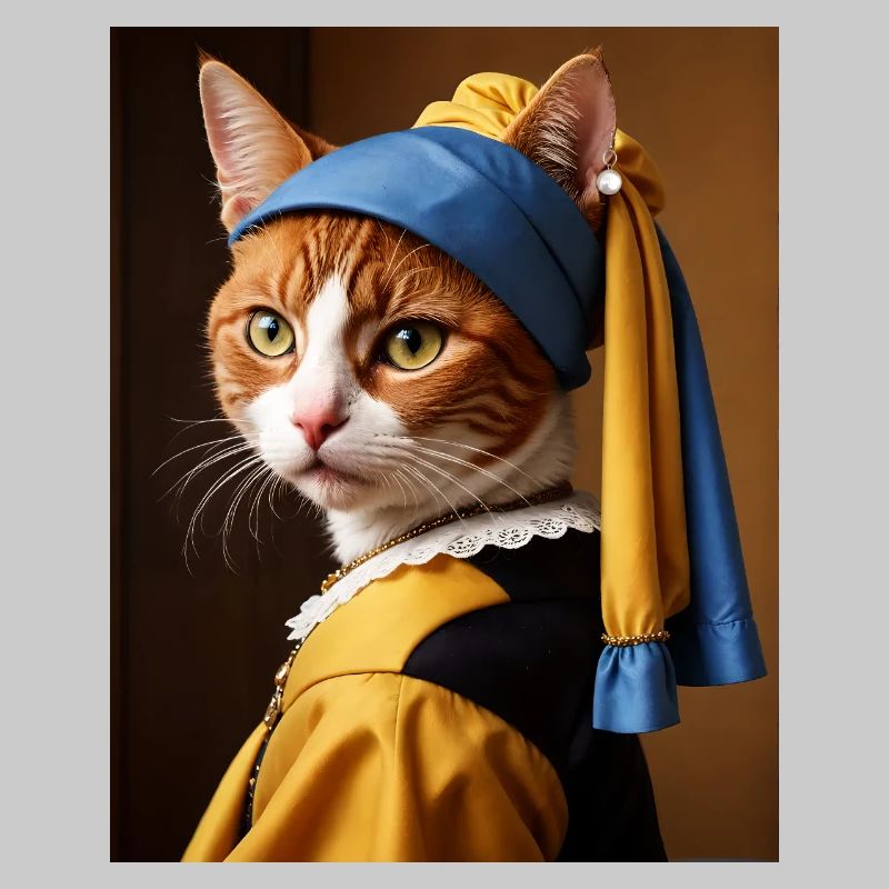 Le chat à la perle boucle d’oreille