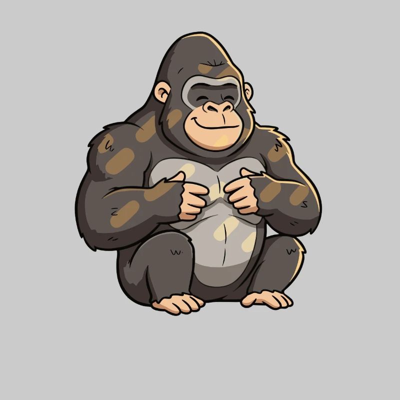 Lächelnder Gorillamaskottchen