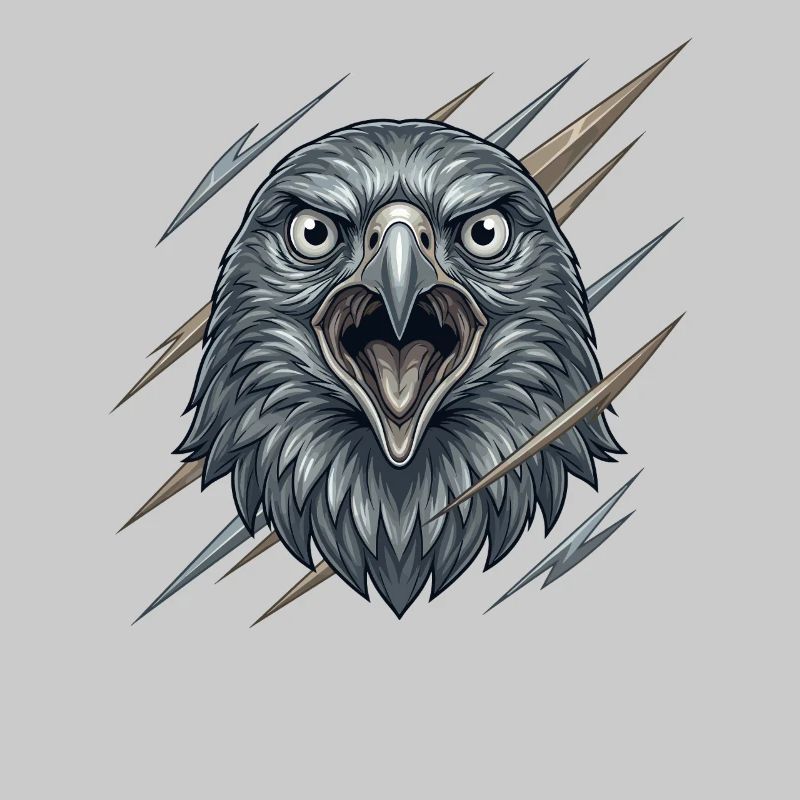 Furious eagle in the storm