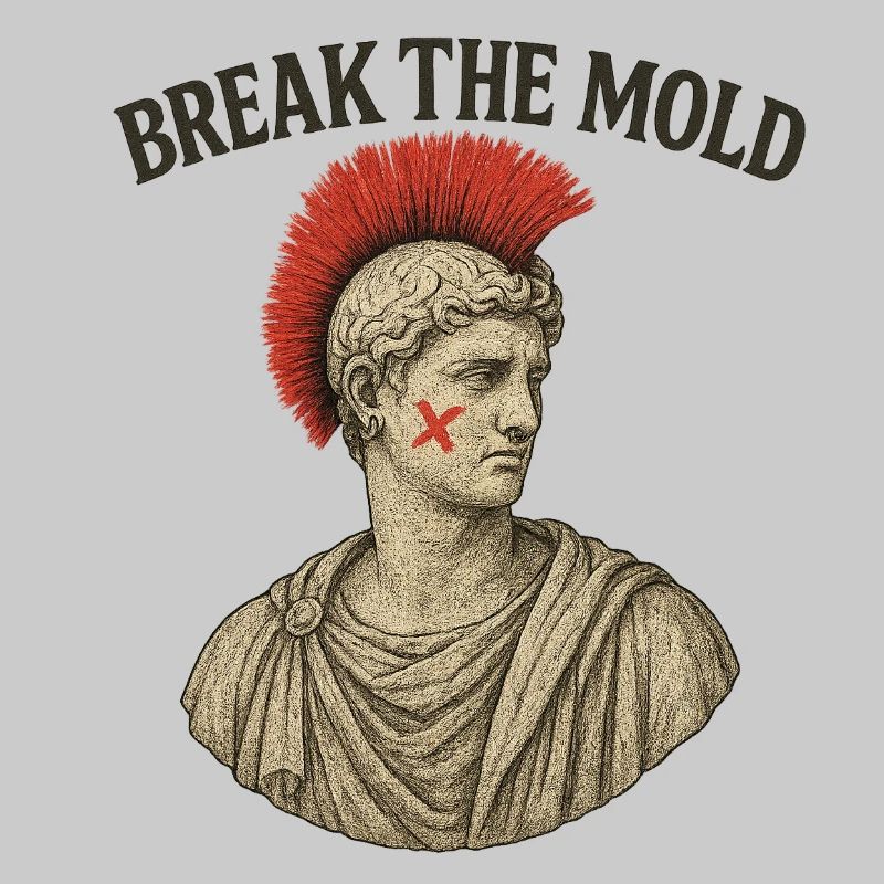 Ancient Bust with Bold Protest Motif