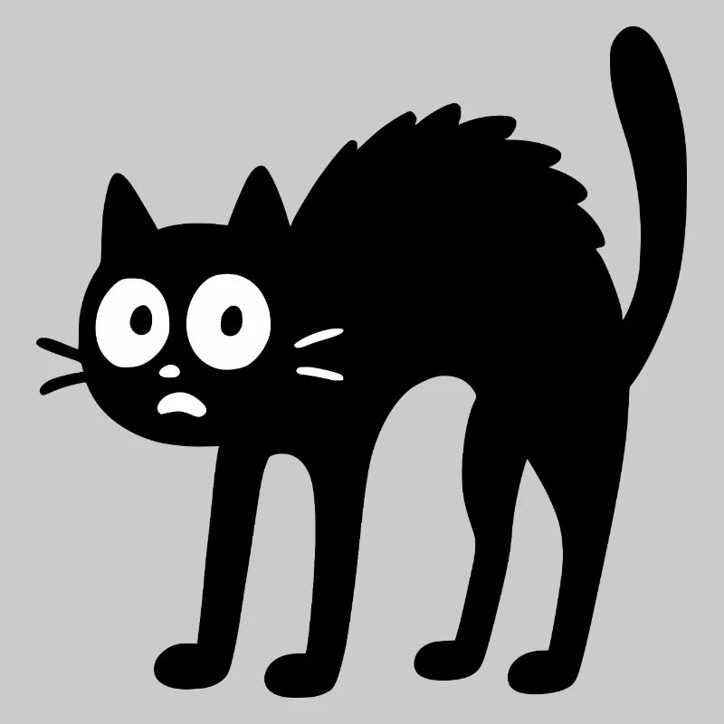 Chat noir - Conception de dessin animé amusant