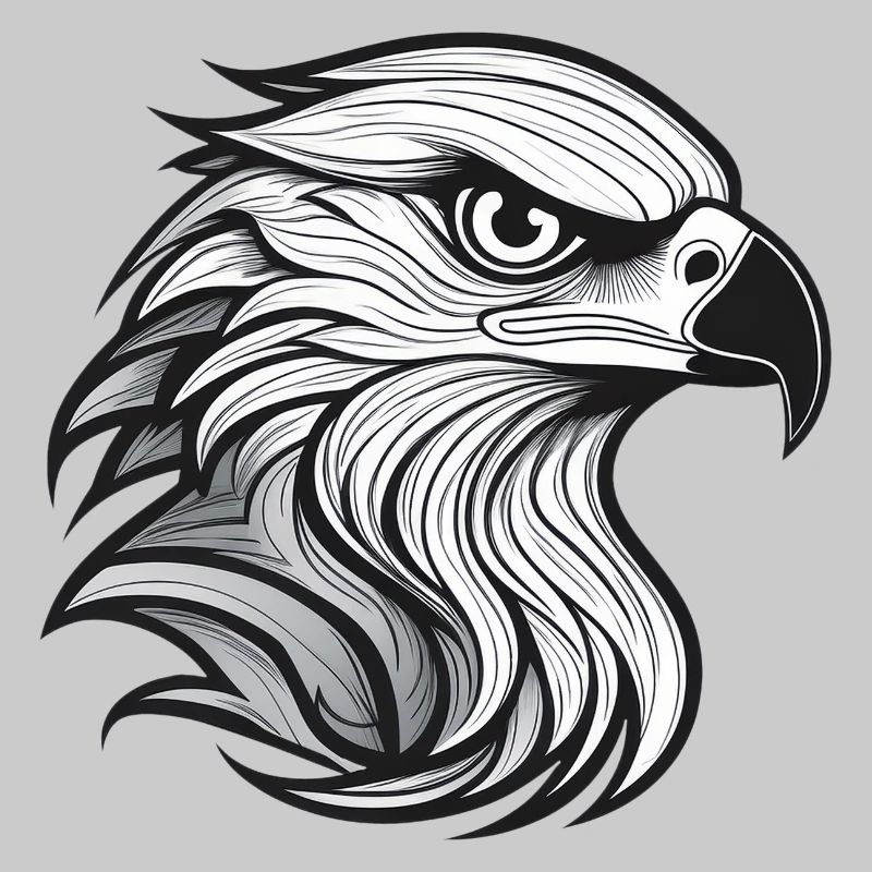 Expressionist eagle head-laying