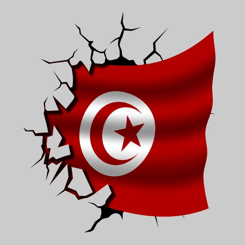 Drapeau de la Tunisie - Tunisie - Drapeau Broken Design
