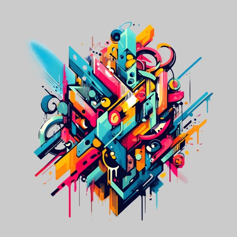 Cool Colorful Dynamic Graffiti Illustration