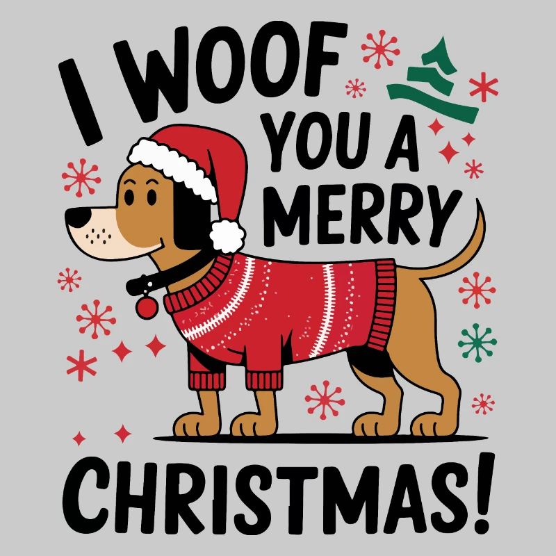 Chien festif en pull de Noël