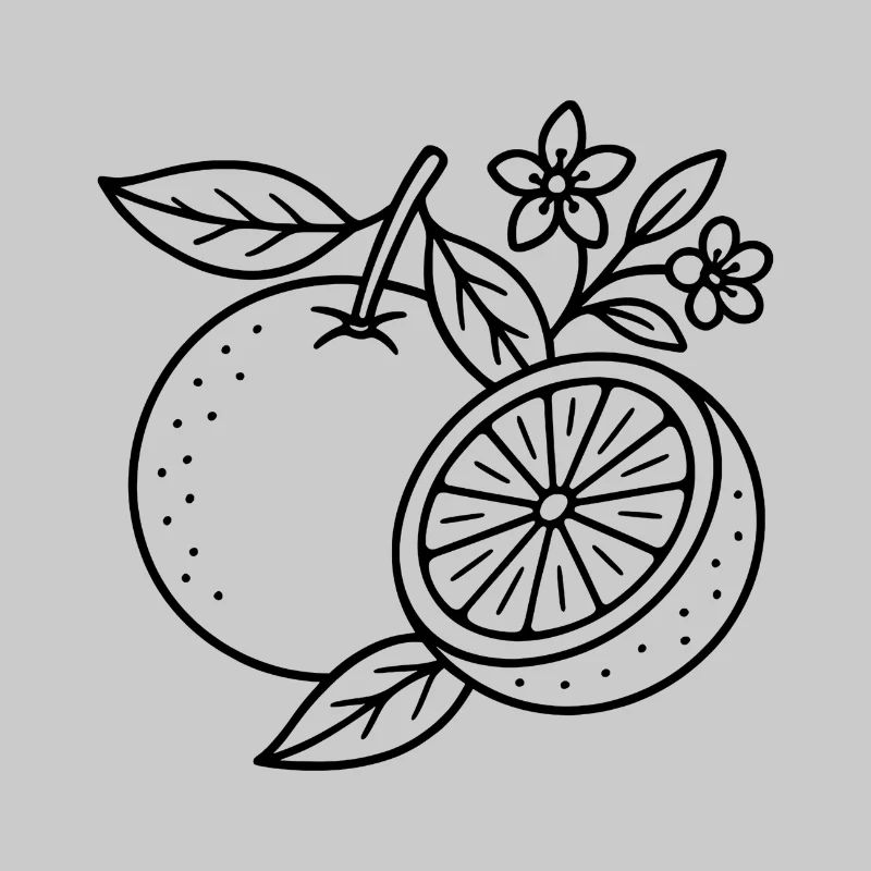 Oranges à fleurs