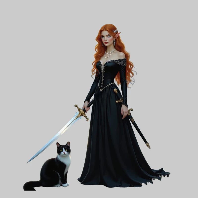 Belle fée princesse et chat