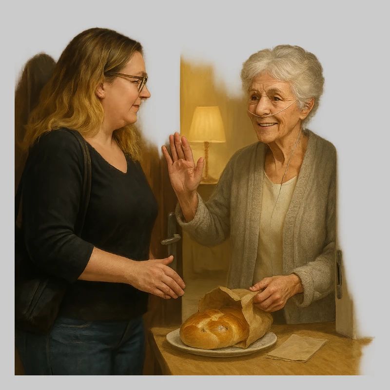 Scène de quartier conviviale