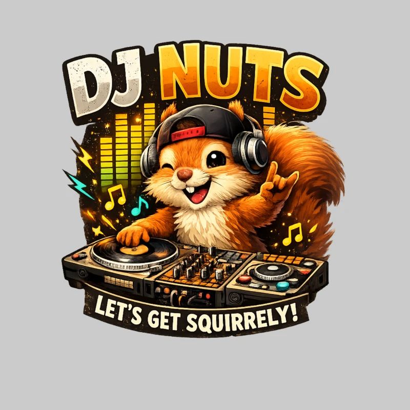 Écureuil DJ Nuts mignon, écureuil drôle