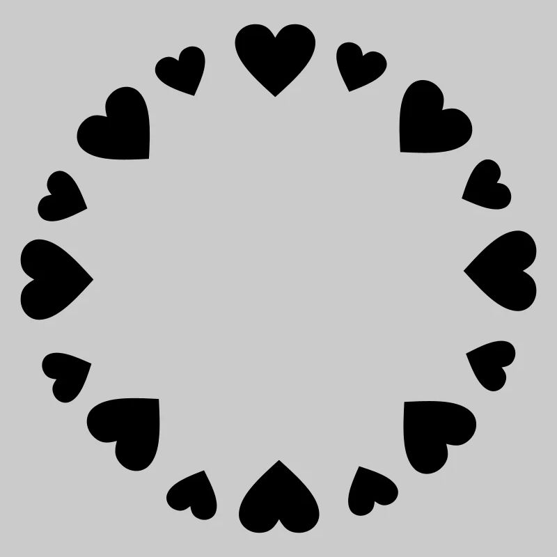 Hearts circle big small