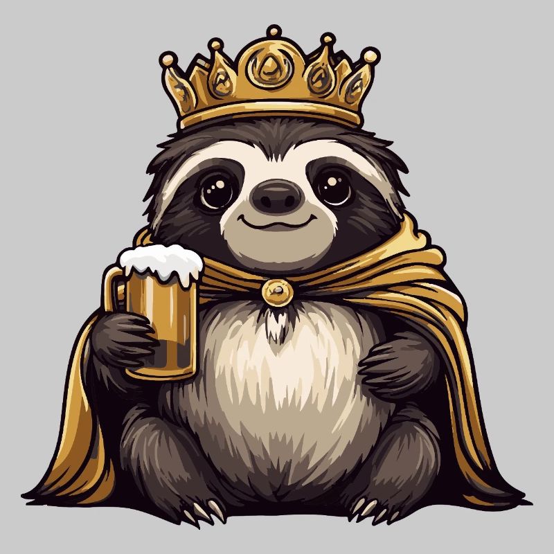 Faultier Bier König