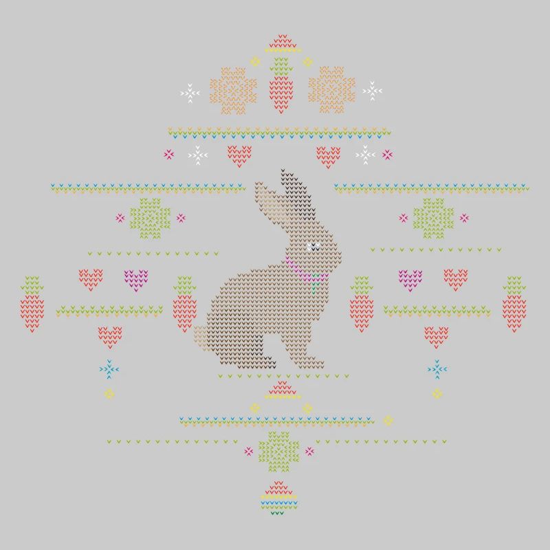 Easter motifs in knitting pattern style for Easter