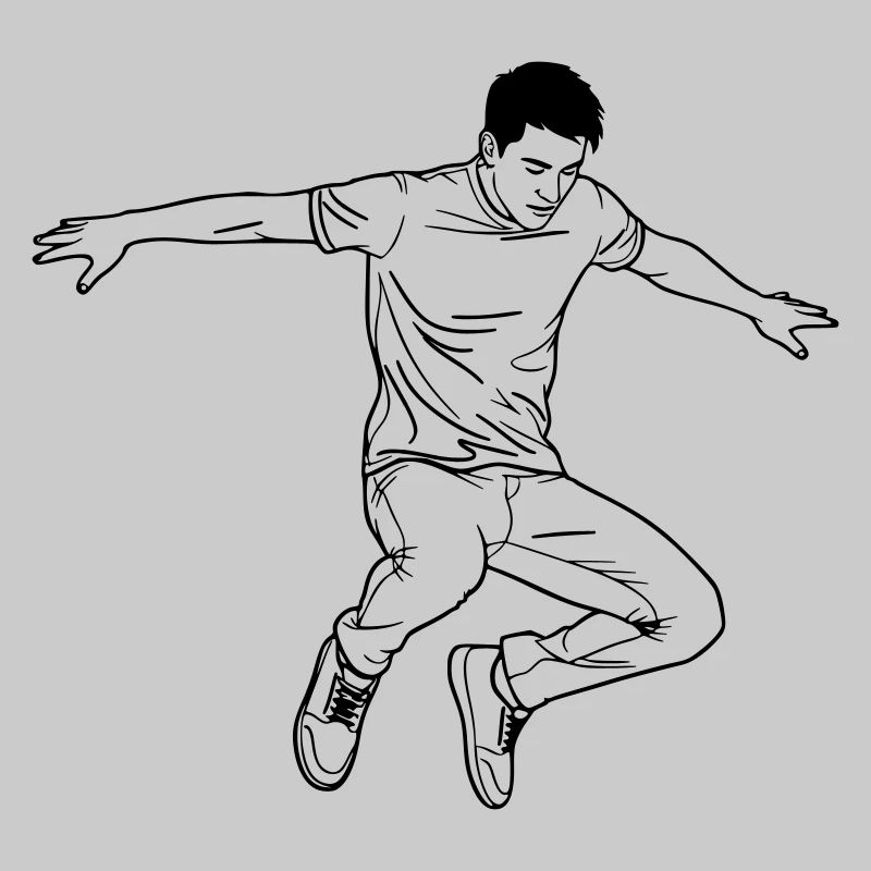 Dancing Man Line Art