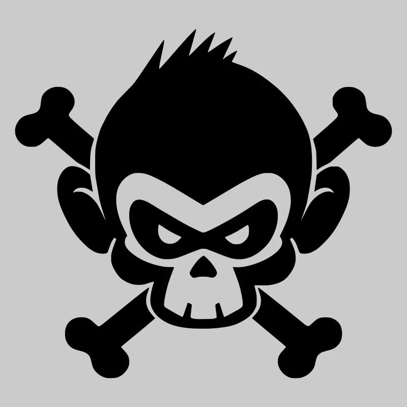 Skull monkey with crossed bones