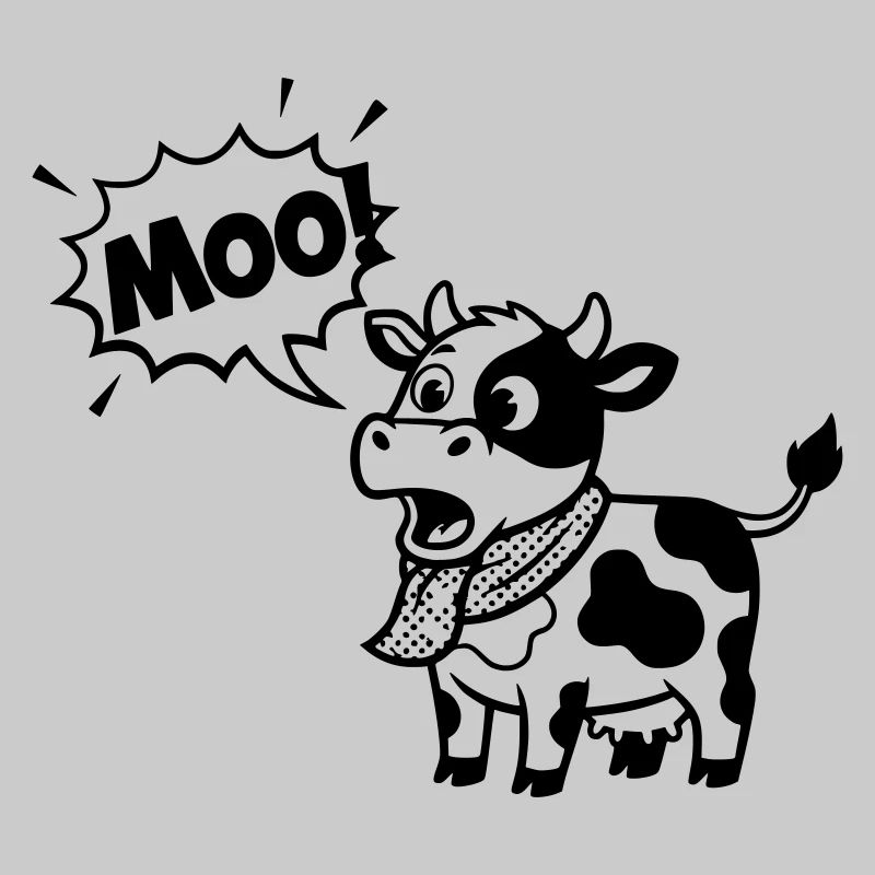 Witzige Kuh Moo Comic Sprechblase