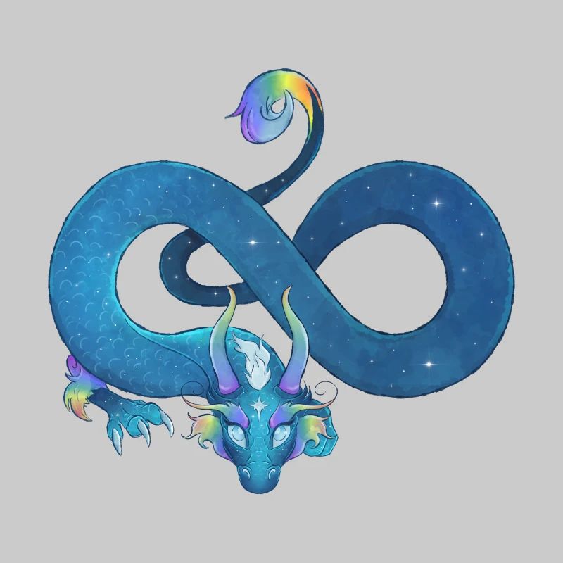 Blue Ink Spirits - Unendlicher Regenbogen Blauer Drache