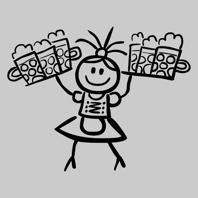 Kellnerin im Dirndl mit Biertablett