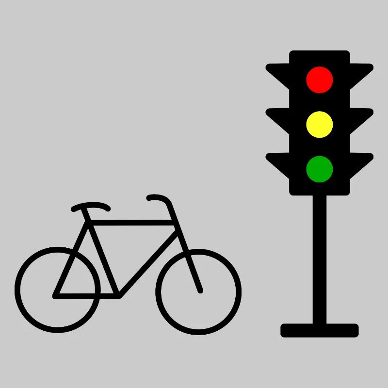 Empreinte de feu de circulation avec vélo