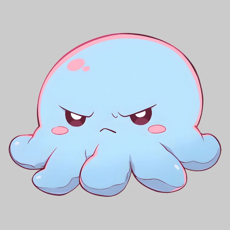 Blue grumpy octopus