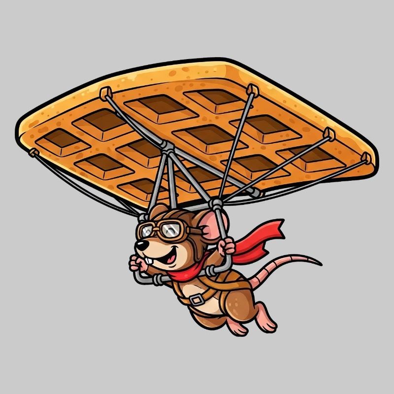 Cute Mouse Flying Pilot Waffle Pastry Candy