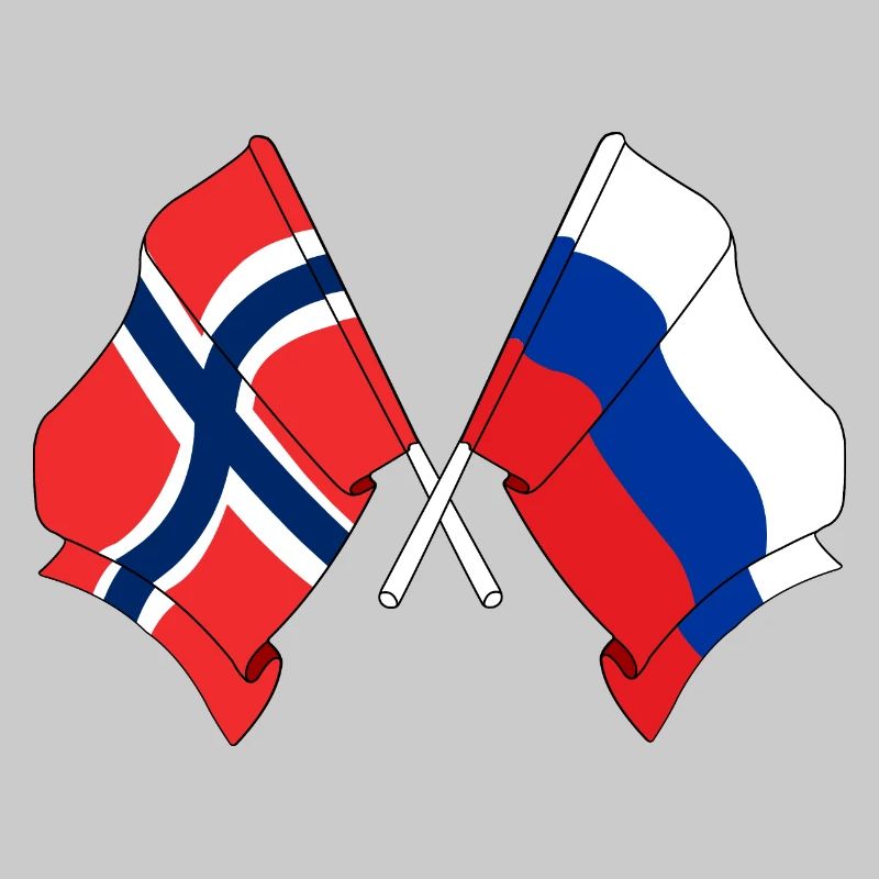 Drapeau de la Norvège, drapeau de la Russie